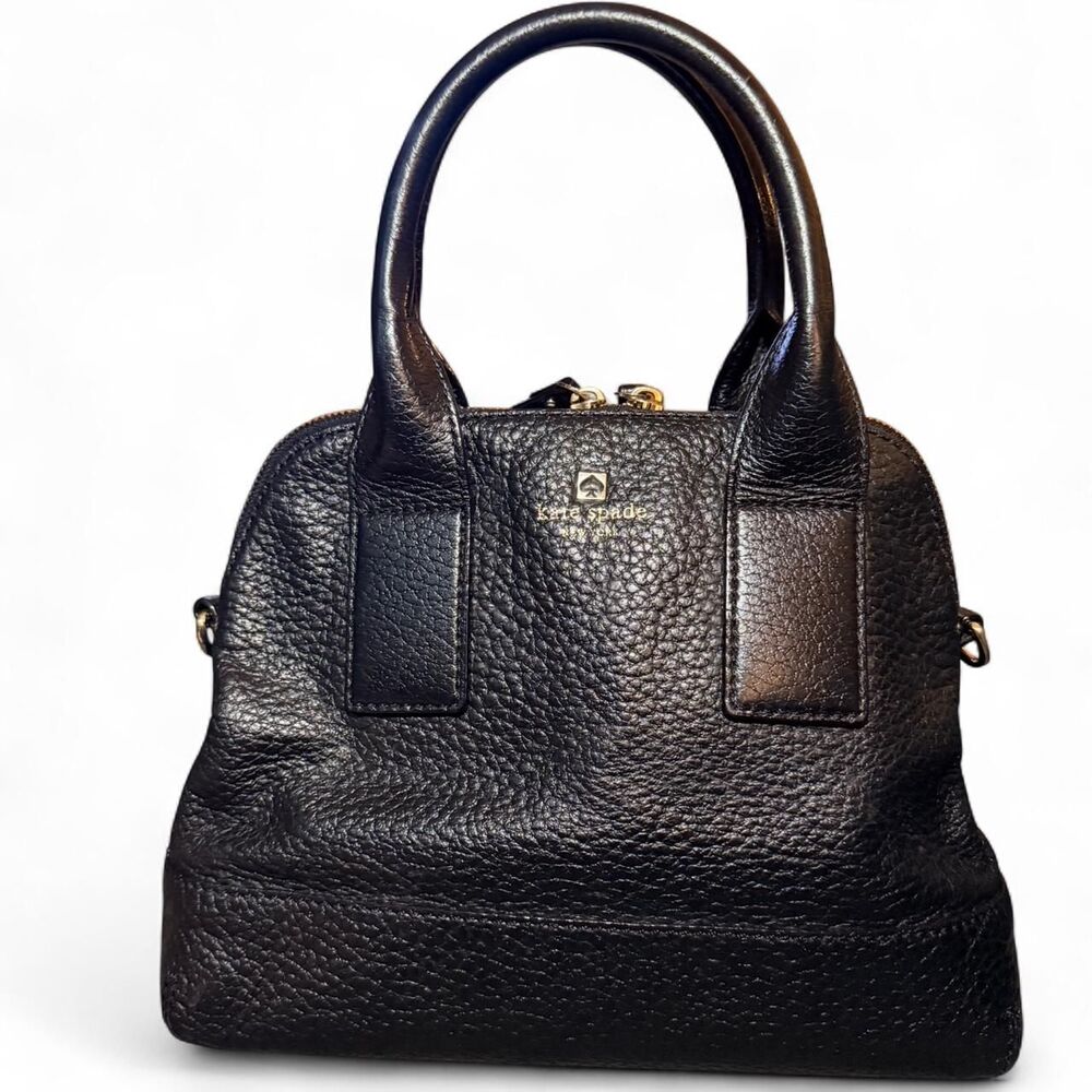 Kate Spade Southport Avenue Jenny Black Pebbled Leather Satchel Bag Purse